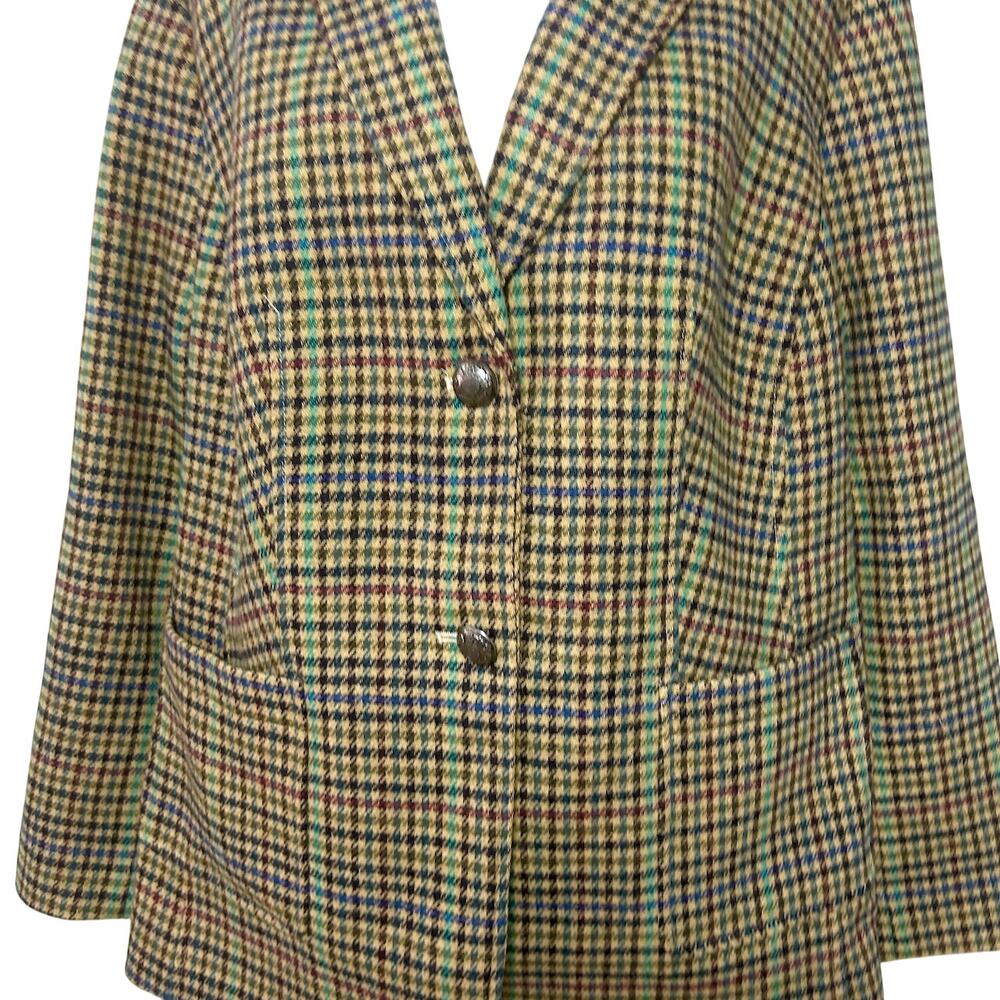 Vintage Talbots Wool Plaid Tweed Blazer Light Academia Classic Heritage 14 W - Picture 3 of 11
